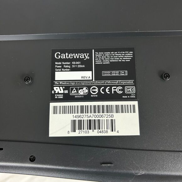 GATEWAY KB-0401 Black/Silver Wired PS/2 Multimedia Keyboard - Cleaned and Tested - Picture 5 of 7